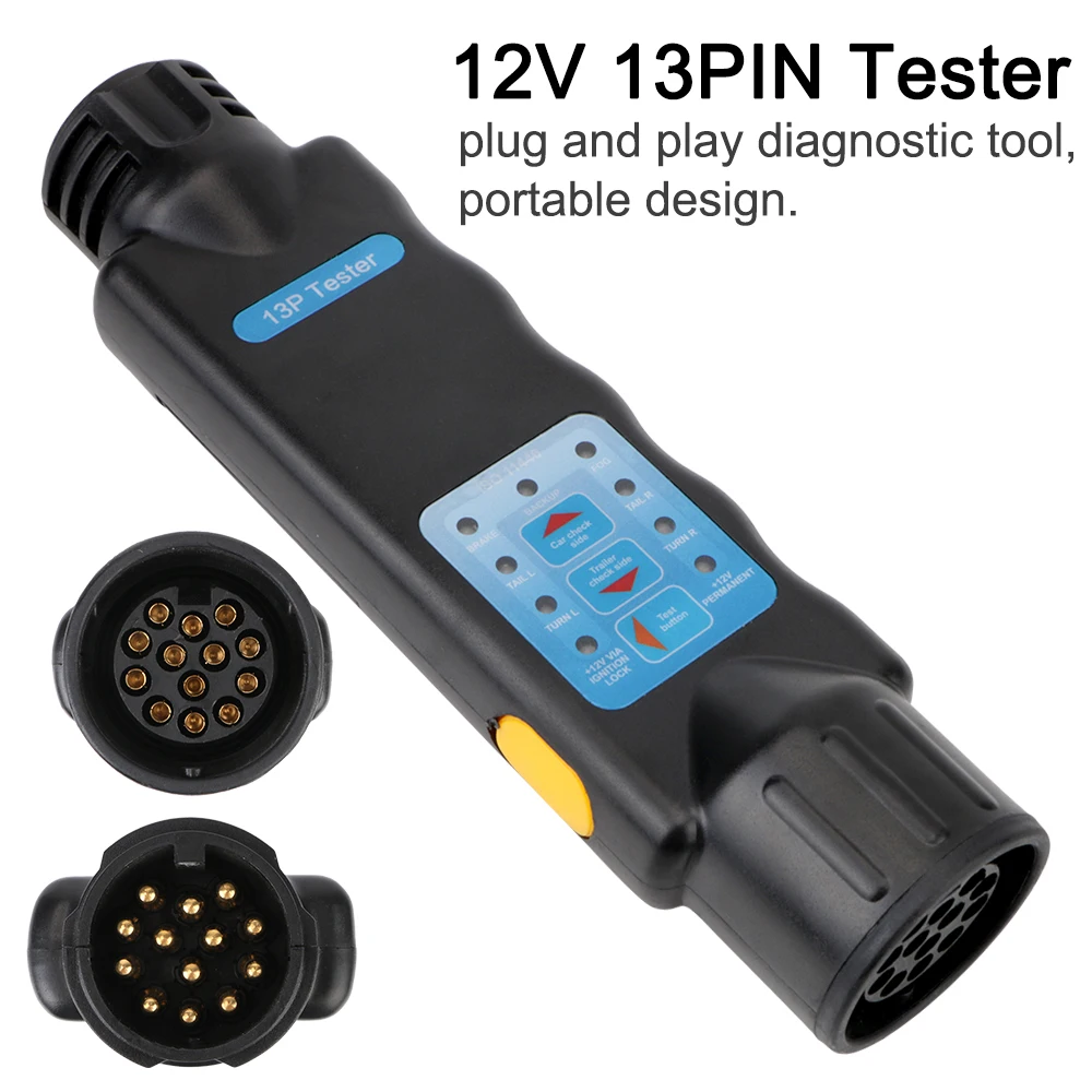 Wiring Circuit Light Test 13 Pin Car Truck Caravan Accessories Trailer Plug Socket Tester Diagnostic Tools