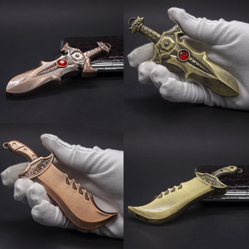 Gas Lighters Personalise Knife Sword Metal Funny Flash Dice Unusual Lighter Smoking Accessories Gadgets for Men