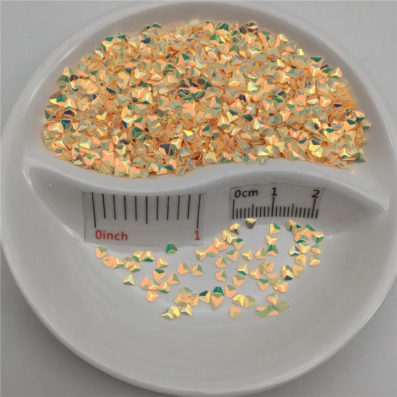 20g 3mm 3D Diamond Nail Sequins Rhomb Colorful Glitter Flakes Paillette Manicure 3D Nail Art Decoration