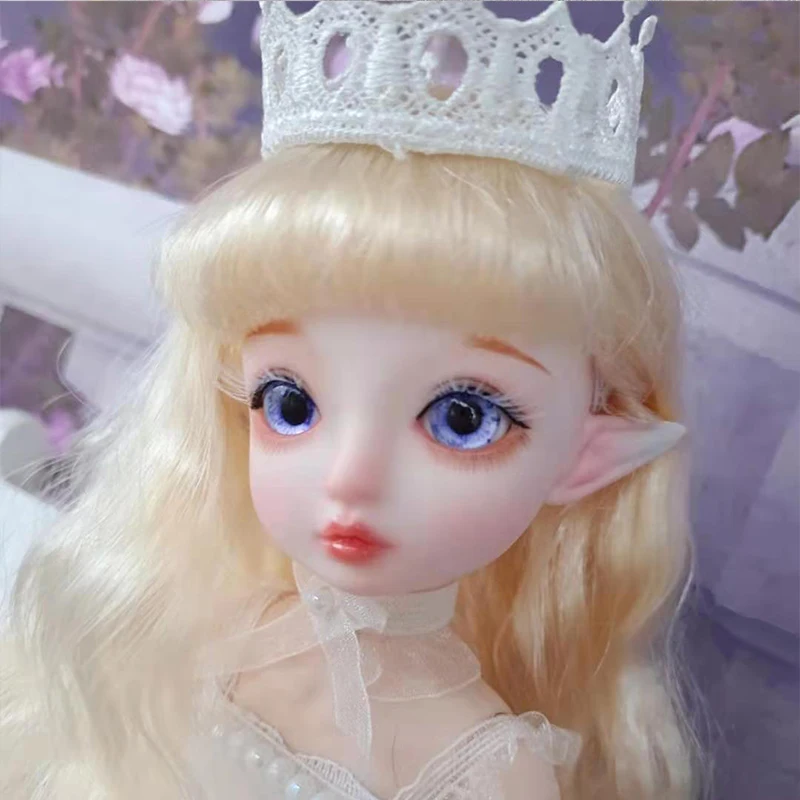 

28cm Wig Elves BJD Doll 21 Movable Jointed Full Set Fairyland DIY BJD Doll Toy Handmade Make Up long Hair DIY Toy Gift for Girls