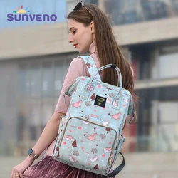 Sunveno Mommy Diaper Bag Large Capacity Baby Nappy Bag Designer Nursing Bag Fashion Travel Backpack Baby Care Bag for Mother Kid