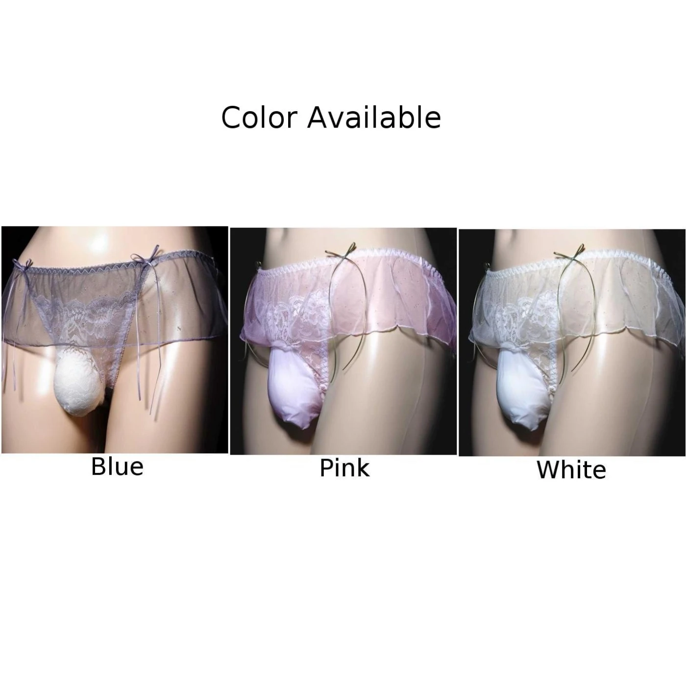 Transparent Lace Erotic Underwear Men Skirts Sissy Penis Big Pouch Panties Glossy Shiny Wrap Egg Underpants