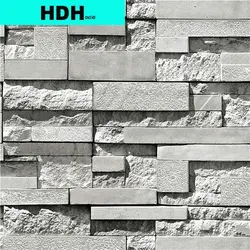 HDHome-papel tapiz autoadhesivo de piedra de ladrillo gris, papel de Contacto extraíble de vinilo para decoración del hogar