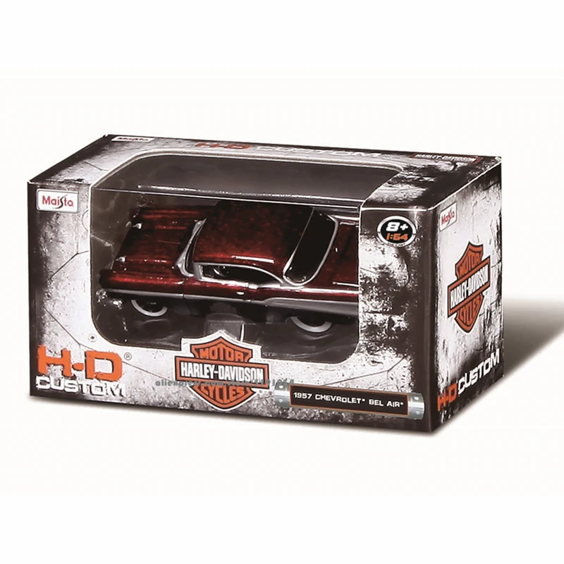 Maisto 1:64 HARLEY-DAVIDSON CUSTOM 1957 Chevrolet Bel Air die-cast precision model car Model collection gift