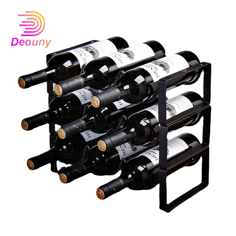 Iron Shelving Superimposed Wine Bottle Holder Multi-bottle Wine Rack Bar Stand For Cabinet Decoration New Year 2022 Christmas