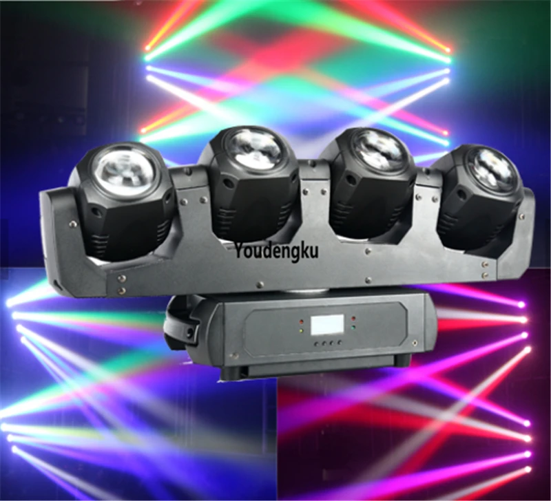 1 piece Led RGBW 4in1 Dmx Four Eyes Rotation 4x32w LED Moving Head Sharpy Beam DJ Light