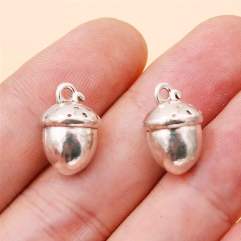 Acorn Charm, Acorn Pendants, Acorn Connectors, 3D Acorn Charms, Nature Charms, Fruit Charms, Nature Charms, A150 10pcs