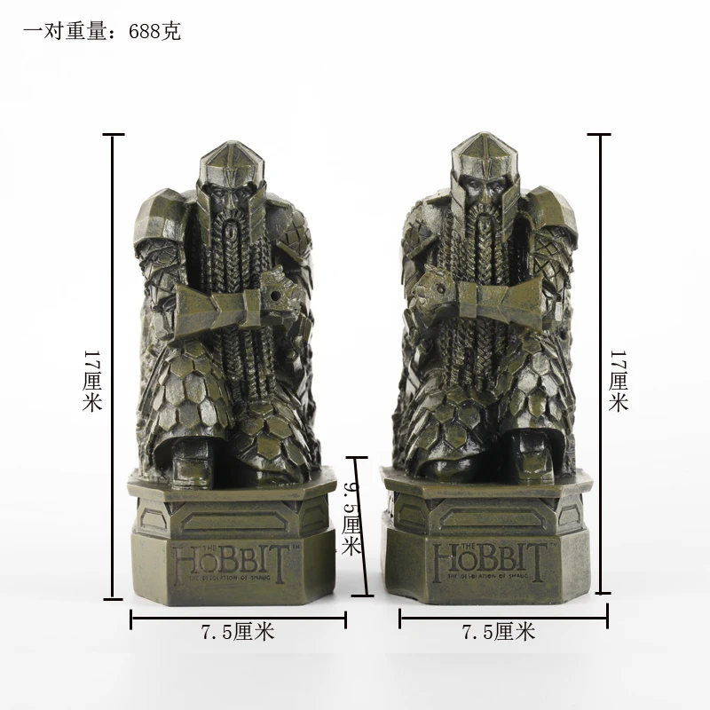 The Desolation of Smaug RESIN statue Bookend Sculpture Decoratoin Book Holder Lonely Mountain Dwarf No Axe