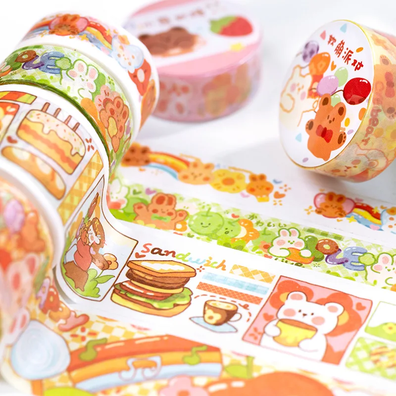 Coulourful Fairy Tales Series Decorative Adhesive Tape Masking Washi Tape DIY Decoration Diary  Kawaii Stationery