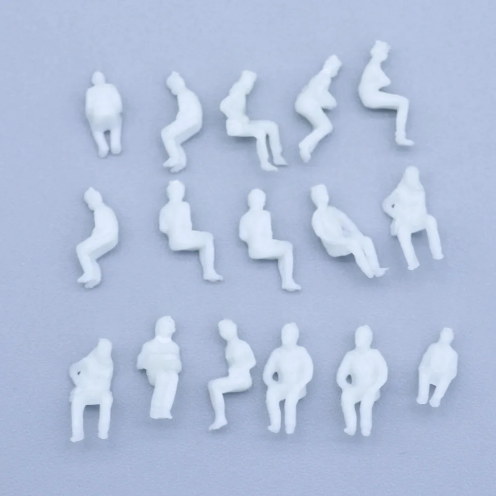 Scale1:87-1:200 Mini White People Model ABS Plastic Sitting Figure For Diy Train Station Passenger Scene Layout Diorama Material