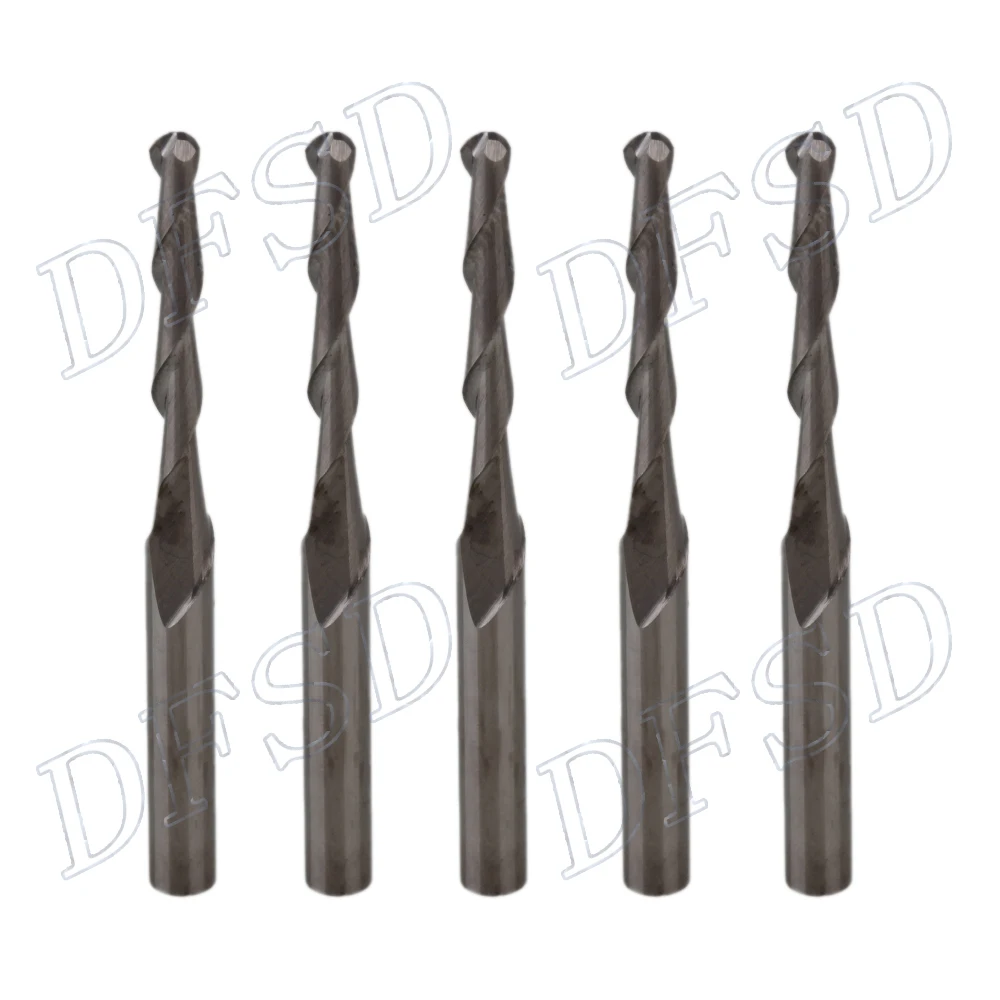 10 x Durable Carbide Ball Nose Two Flute CNC Router Bits End Mills Cutters 2mm