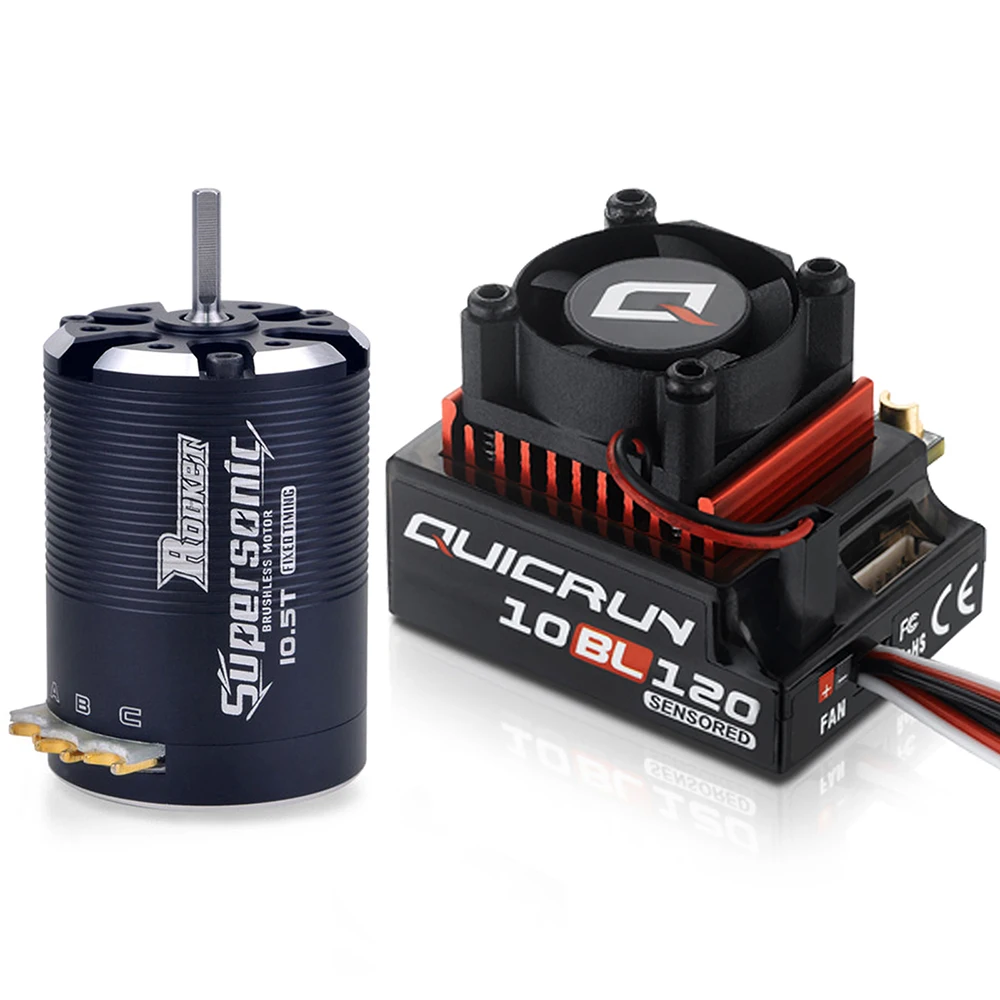 

Hobbywing 10BL120 120A ESC w/Rocket Supersonic 540 4.5T 10.5T 13.5T Motor Sensored Brushless Combo for Modified 1/10 RC Car