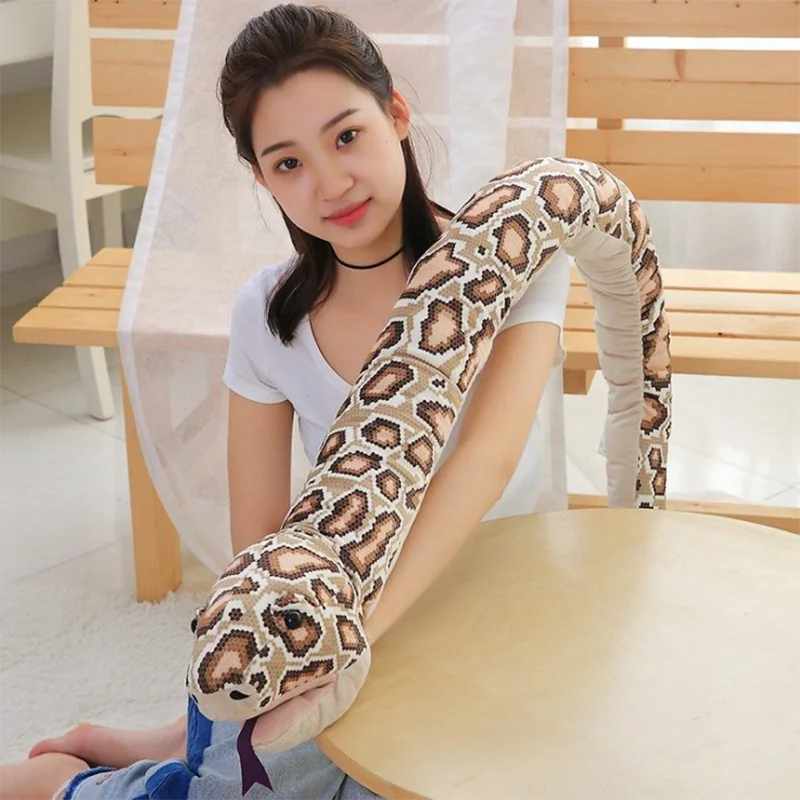 1pc 155cm Simulation Plush Toys Stuffed Giant Snake Animal Toy Soft Dolls Bithday Christmas party Gifts baby Funny Hand Puppet