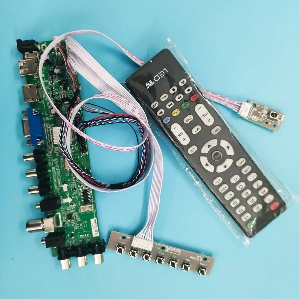 Kit For BT140GW02 V.9/BT140GW01 V.B WLED VGA LED HDMI 1366X768 40pin DVB-T remote controller board digital TV LVDS USB AV Signal