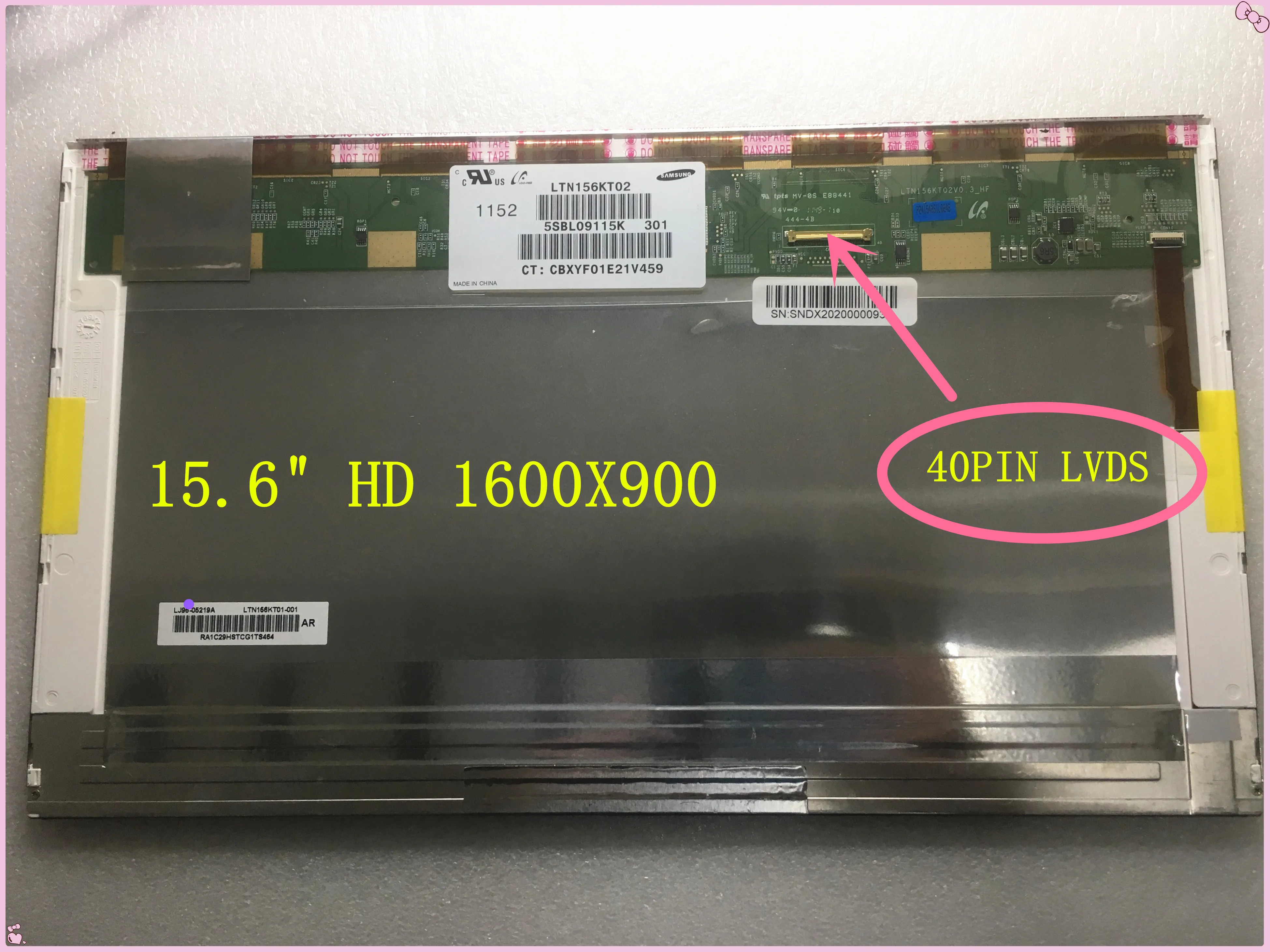 Free shipping  LTN156KT02/LP156WD1 TL B1/B156RW01 V.2   for Dell E6520 E6530 LAPTOP LCD SCREEN DISPLAY15.6inch 40pin 1600x900