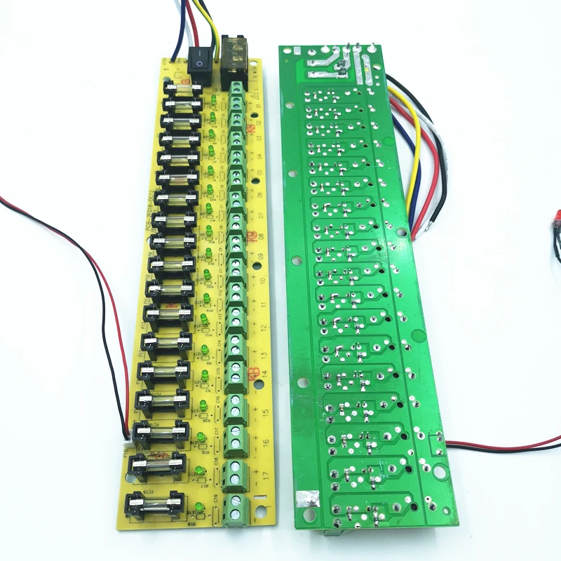 5V12V 24V DC Power Distribution 18-way PCB Board Terminal Block 18CH for Power Supply Eectricity Current Wiring LED Switch