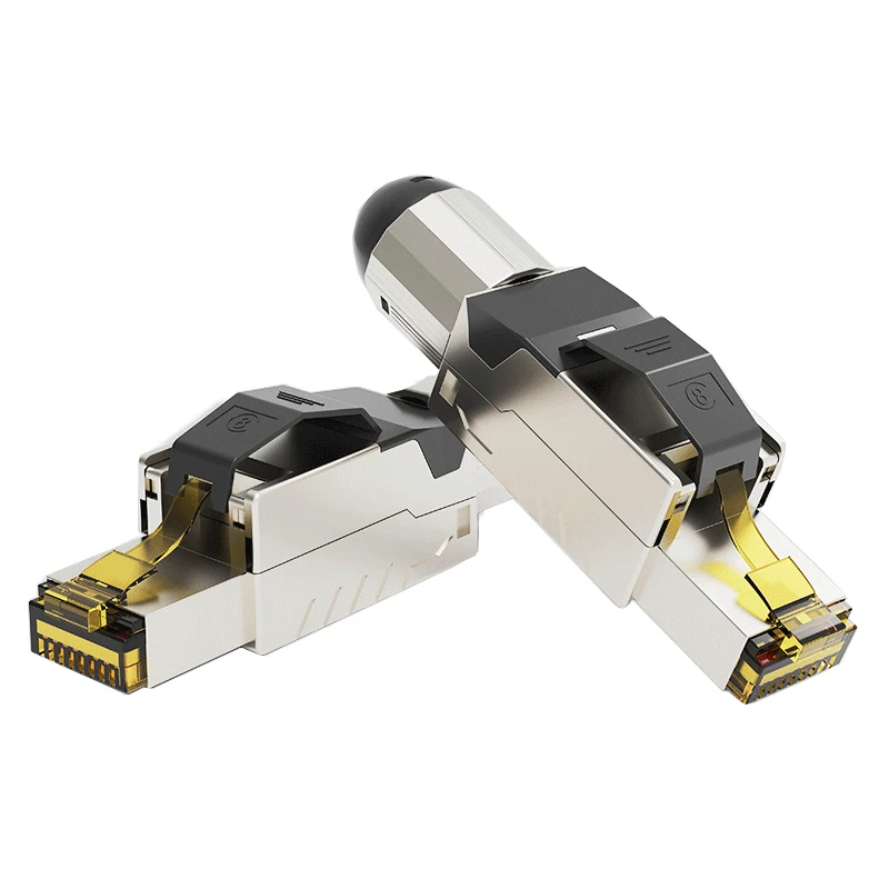 Imagem -02 - Industrial Grade Tooless Campo Terminação Plug Blindado Rj45 Conector de Instalação Rápida sem Necessidade Ferramenta de Crimpagem Cat6a Cat7 Cat8