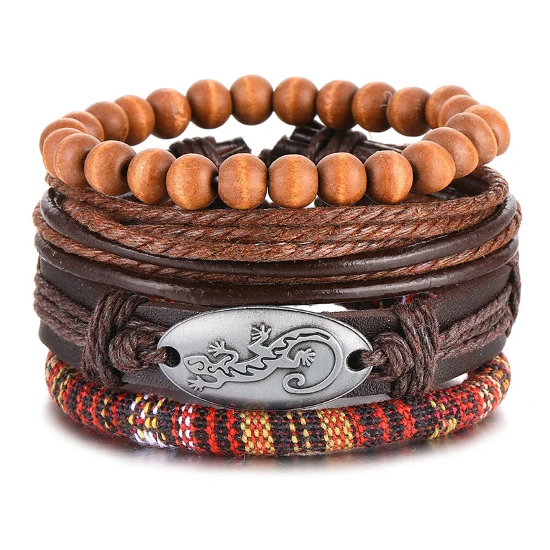 IFMIA Retro Fashion Wood Bead Multilayer Leather Bracelet Bangle Woman Vintage Charm Pendant Bracelets 2019 Pulseira Jewelry New