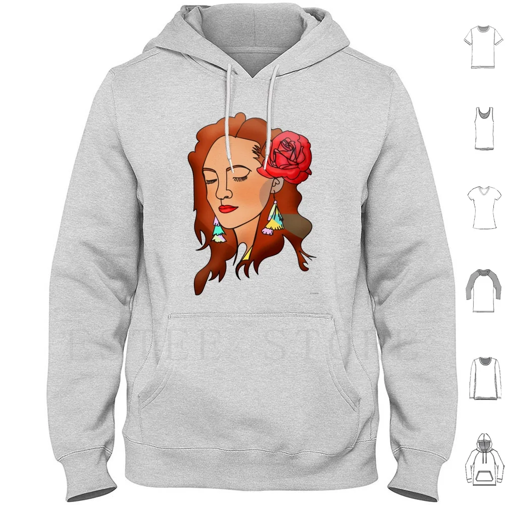 Monoline Woman With Rose Hoodies Woman Face Tattoo Design Abstract Woman Picasso Monoline Woman Monoline Face Art