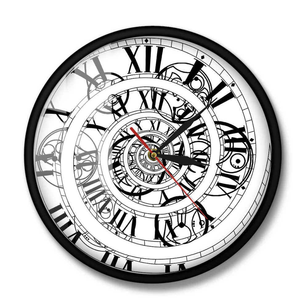 Get It Lost Time Vortex Clock Circle Of Time Vintage Classic Wall Clock Quartz Silent Roman Numerals Wall Watch Home Decor Clock
