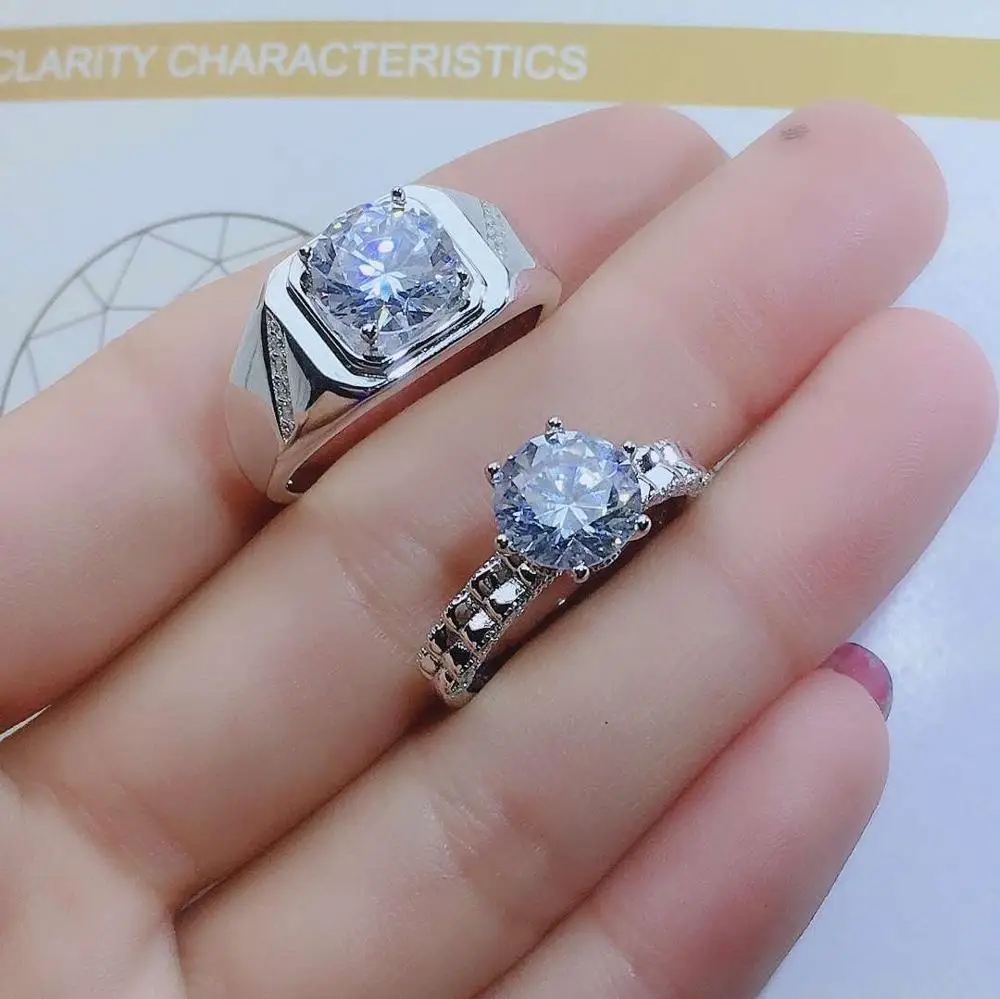 KJJEAXCMY Fine Jewelry Mosang Diamond 925 Sterling Silver New Couple Women Men Ring Support Test Luxury