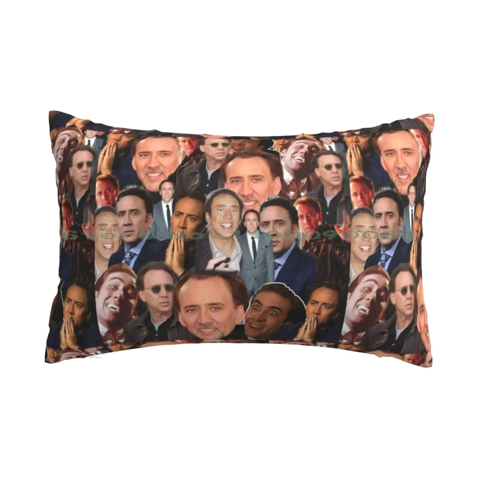 Nicolas Cage Collage Pillow Case 20x30 50*75 Sofa Bedroom Jan Grackle Scribble Art Checkerboard Pattern Repeating Pattern