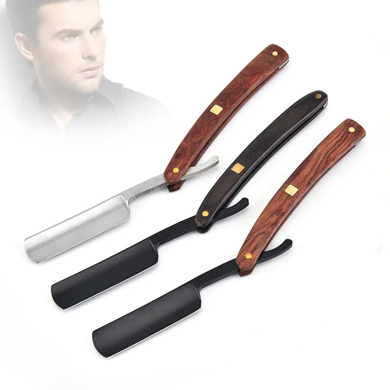 남성용 수동 나무 손잡이 면도기, 전문 이발 면도기, 면도날 변경, 칼날 유형 면도칼, 고품질
