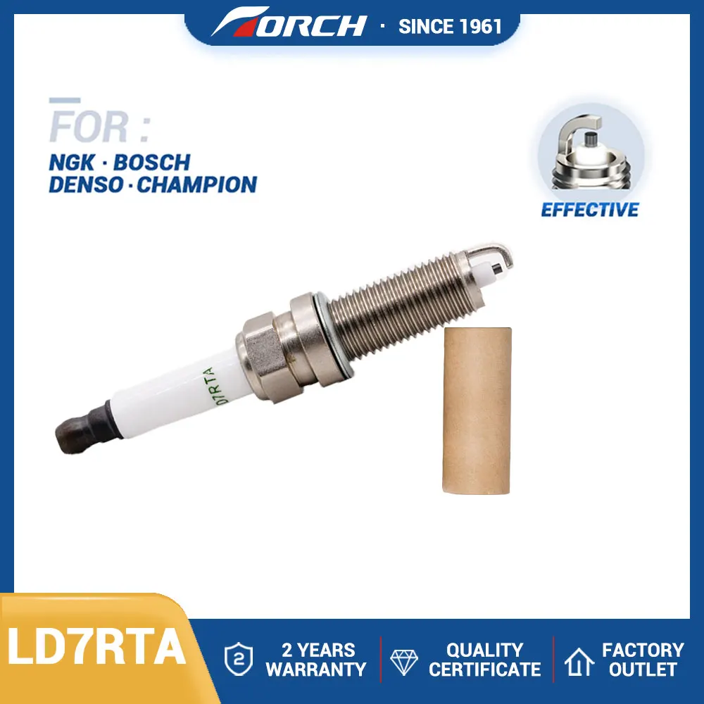 TORCH Automobile Ignition Spark Plug LD7RTA fit for Candle LZKAR7B Denso XE20HR-U9 for 0242135519 CHAMPION REA8MX