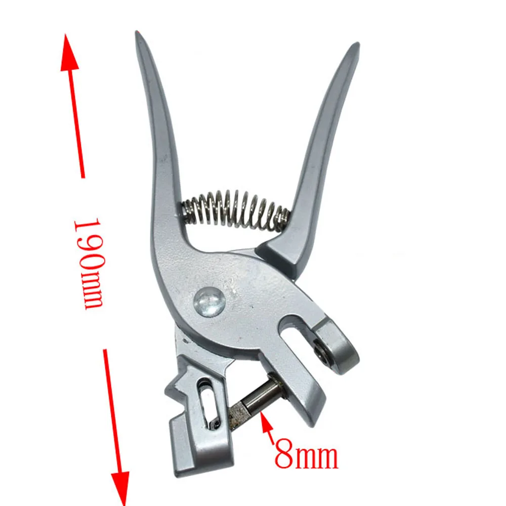 1 ชิ้น 8 มิลลิเมตรสัตว์หูแท็ก Puncher Plier วัวแกะหมูม้าสแตนเลสเจาะรูสัตว์ระบุอุปกรณ์