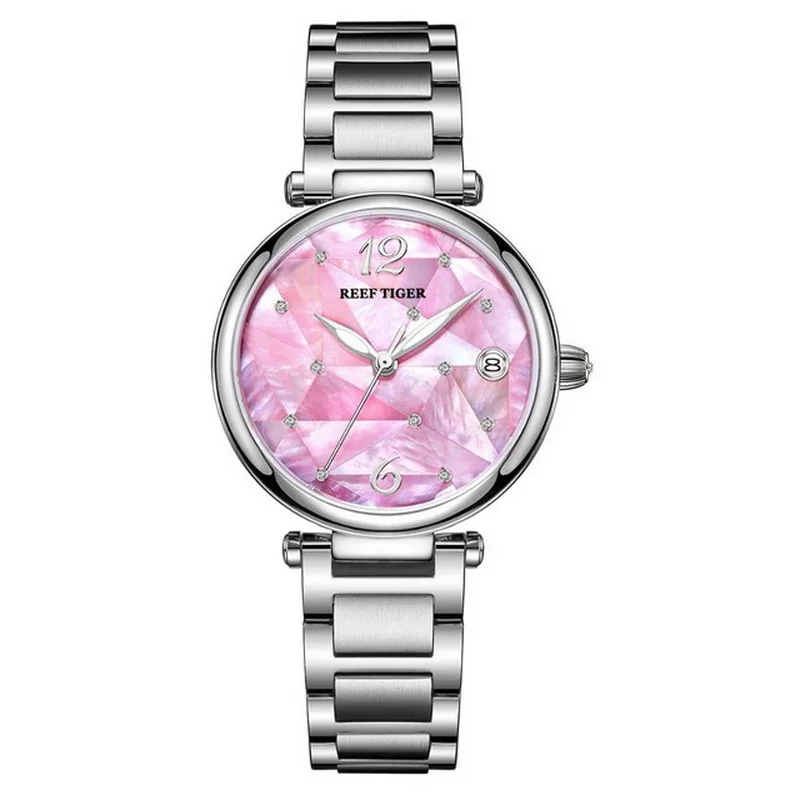 Reef Tiger Women Automatic Watches Luxury Ladies Mechanical Wristwatch Lady Dress Watch Sapphire Relogio Feminino RGA1584