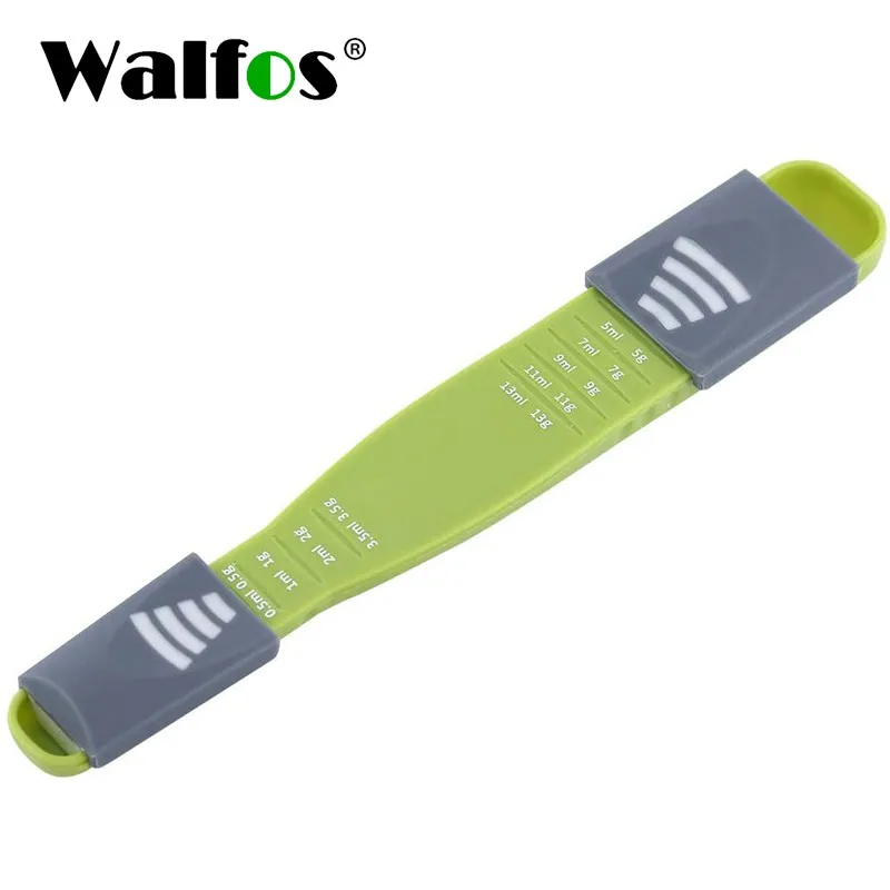 

Walfos Measure Cup Double End Eight Stalls Adjustable Scale Measuring Spoons Metering Spoon Baking Tool Kitchen Accessories