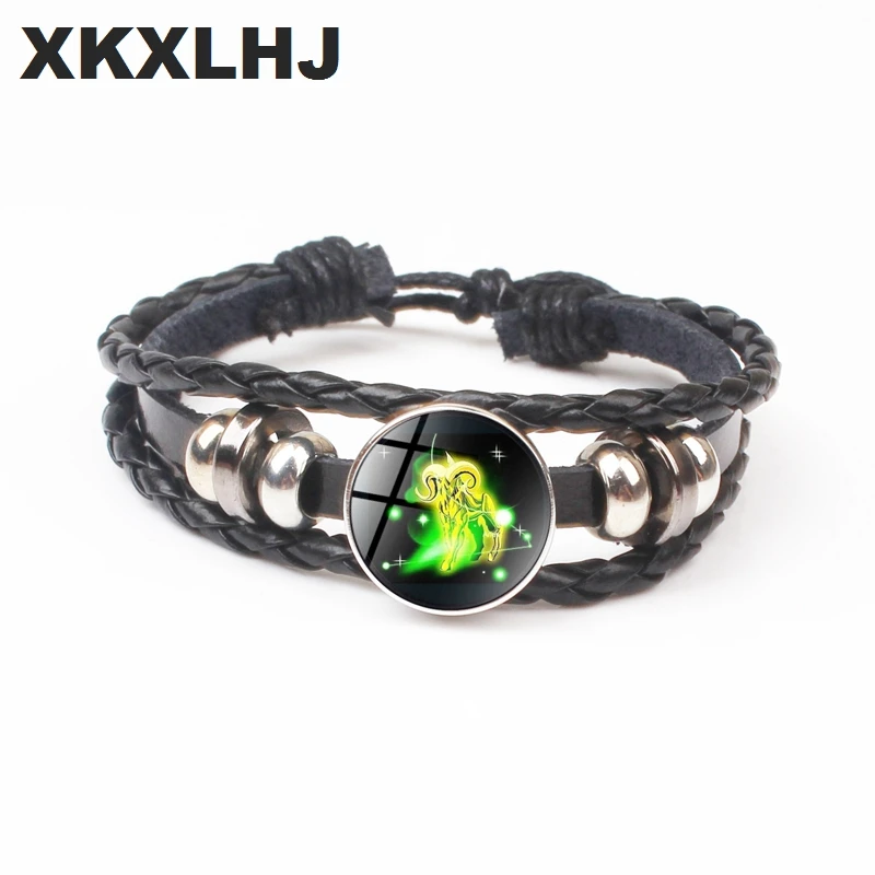 XKXLHJ 2018 Virgo logo bracelet 12 stars seat jewelry zodiac constellation astrology women bracelet Cancer Gemini Leo jewelry