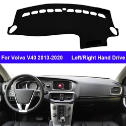 Car Dashboard Cover For Volvo V40 2013 - 2020 Center Console Protector Carpet Dashmat Sun Shade Carpet Rug 2019 2018 2017 2016