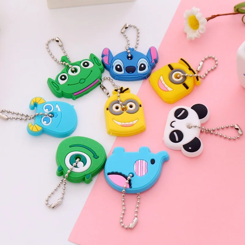 Cute Small Key Chain Pendant Key Cartoon Key Case Lovely Silicone Protective Cute Cover For Key Control Dust Cover Holder Decor