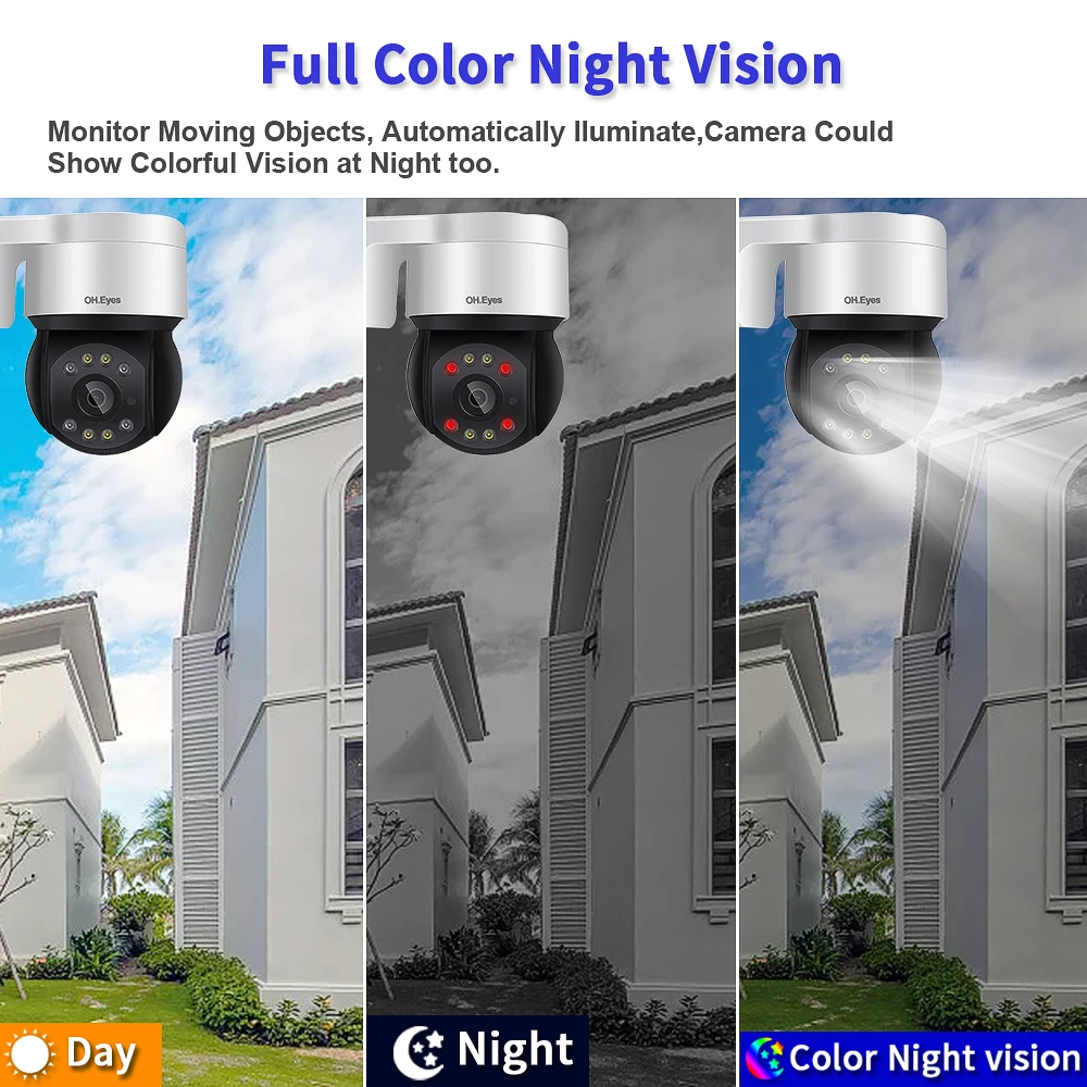 Oh. Ogen 1080P Ip Poe Ptz Camera Outdoor Two Way Audio Full Color Dome Security Camera Cctv Video Surveillance Systeem kit