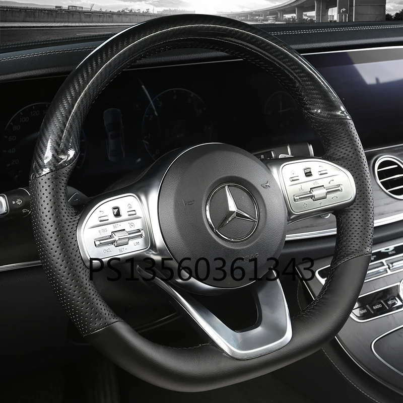 For Mercedes-Benz GLC C200 C-Class E-Class E300 GLA CLA GLB GLE hand-stitched leather suede steering wheel cover