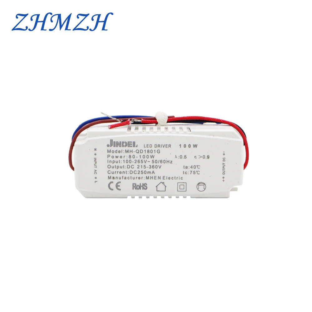 AC100-265V Constant Current LED Driver DC5.4-360V 250mA Constant Current Power Supply 2-5W 4-7W 8-12W 13-18W 80-100W