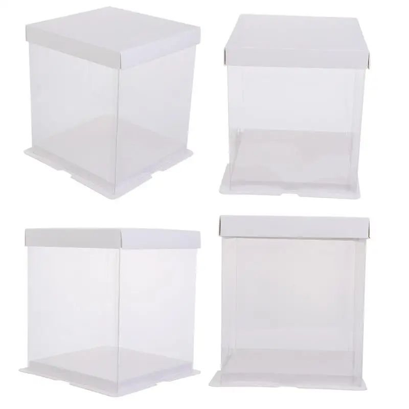 Clear Container With Lid Box Cake Cake Carrier Individual Gift Inch Board Container Transparencyextra Packaging Wedding