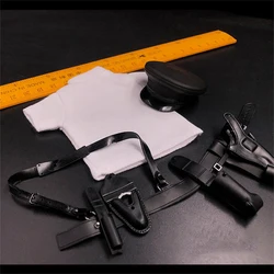 Toys Model 1/6th HK Man Police Hat T-shirt Armed Belt Model PVC Material For 12inch Doll Action Collectable