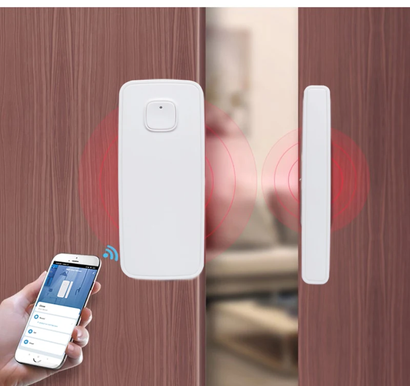 Tuya Smart Wifi Door Sensor Open / Close Detector App Notification Battery Operated Support Alexa Google Home No Need Hub