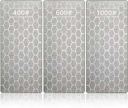 3pc Diamond Sharpening Stone Grit 400 600 1000 Plate Honing Stone for Carbide Cutter Kitchen Sharpening Dull Blunt 150×63mm