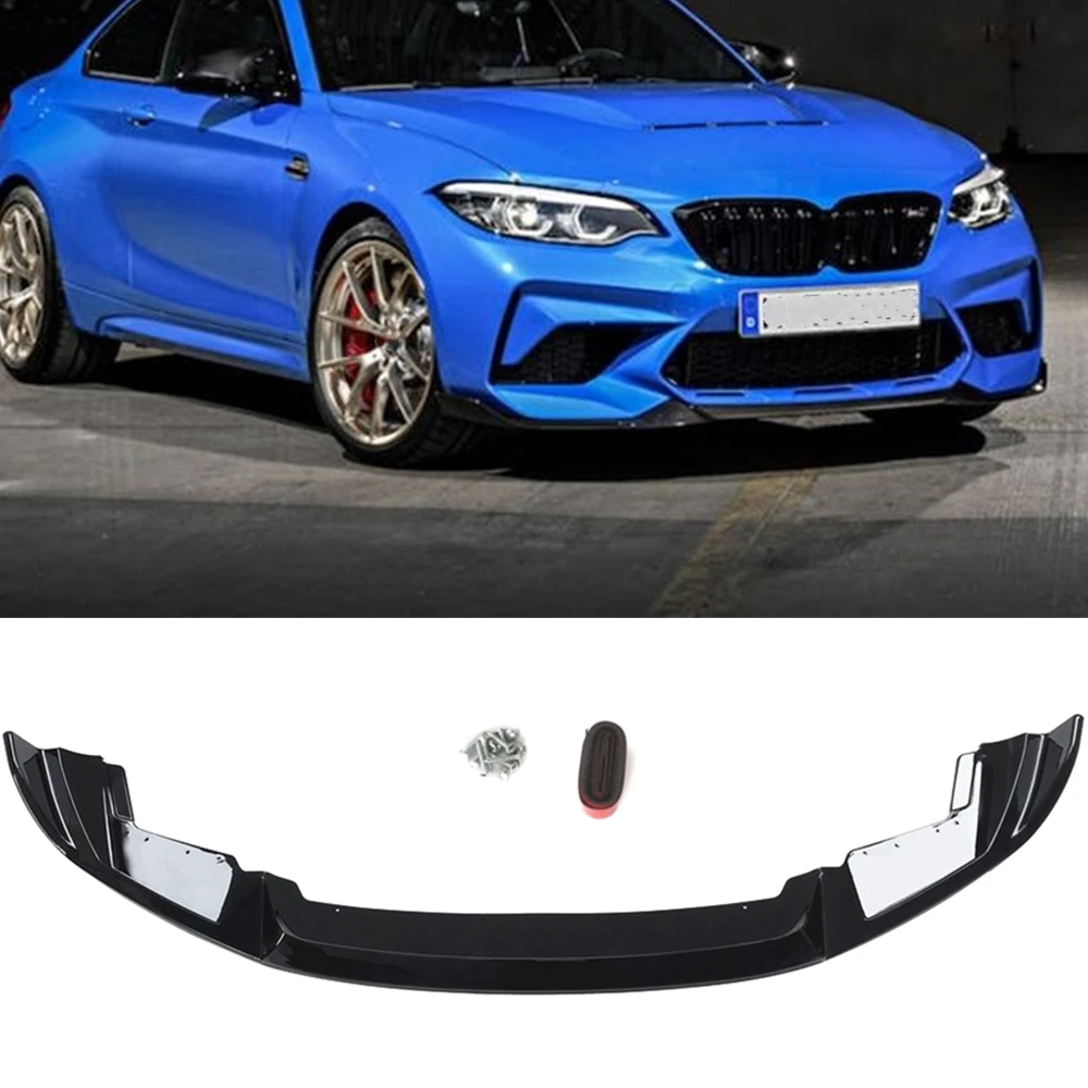 

Front Bumper Spoiler Lip For BMW F87 M2 2019 2020 2021 Competition Carbon Fiber Look/Gloss Black Car Lower Splitter Blade Kit