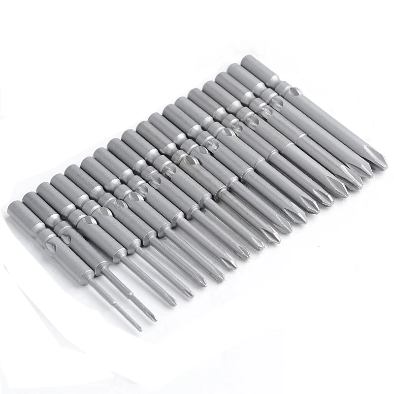 10pcs/lot 801 Electric Screwdriver bit 60mm Length Round Shank Magnetic Phillips Cross Screw driver Bits set PH00 PH0 PH1 PH2