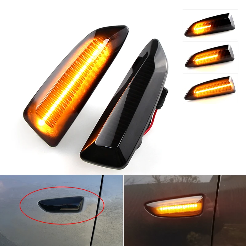 2PCS For Opel Vauxhall Astra J K Crossland X Grandland Insignia B Zafira C LED Dynamic Turn Signal Light Side Fender Marker Lamp