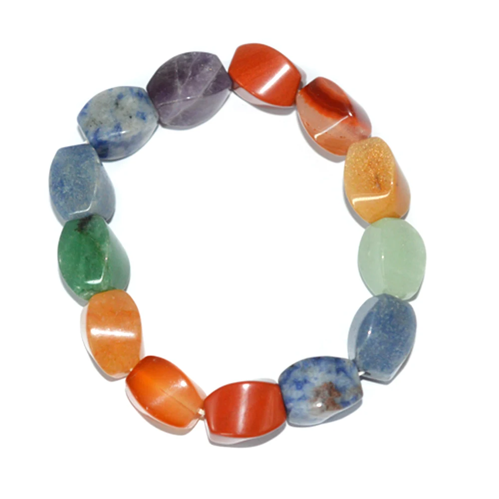 

Natural Jade Crystal Bracelet, 100% Real Agate Bracelet, Colorful Energy Stone Jewelry, Natural Energy Stone that Can be Used fo