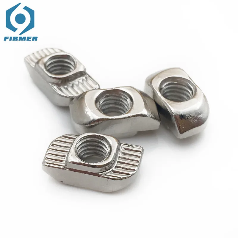 T-Nut M3 M4 M5 M6 M8hammer Head Sliding Nut Connector Nickel Plated For 20/30/40/45 Series 5-100pcs For 2020 Aluminum Extrusion