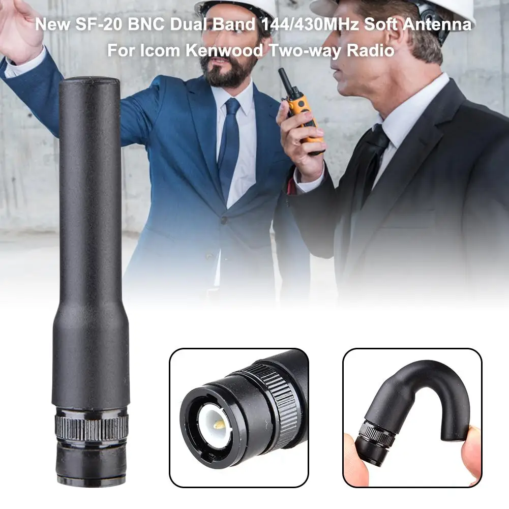 Antena de Radio bidireccional ST20 BNC de cortocircuito, conector UHF/VHF 144/430MHz para Walkie Talkies Kenwood icomIC-V80, IC-V82