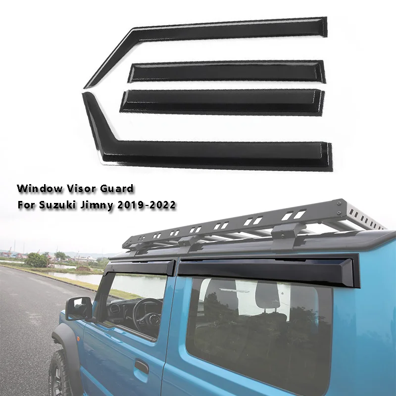 

Car Window Rain Guards Sun Visor Cover Shield Side Window Deflectors FOR Suzuki Jimny 2019- 2022 Awnings Shelters Accessories