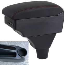 For Honda civic ep3 armrest box central Store content Storage box armrest box with cup holder USB interface