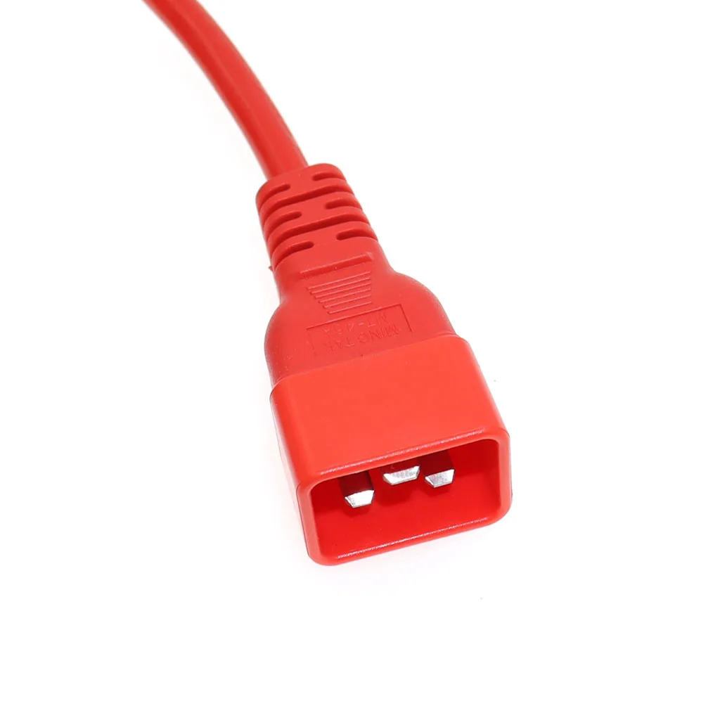 PDU Distribution Power Cord. Red colour. IEC C20 to C13 UPS Extension Cables, Connect with C14 and C19, 15A 125V, 14AWG